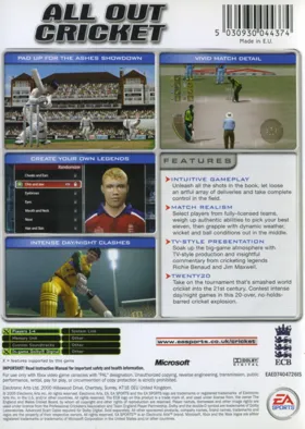 Cricket 2005 (Europe) box cover back